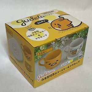 NIB Gudetama Lazy Egg Diatomite Coaster Mug Cup White Ceramic Set Toreba Sanrio!